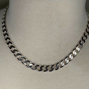 NEW 46.8 grams 18" 8mm Italian Curb Chain Necklace in Sterling Silver